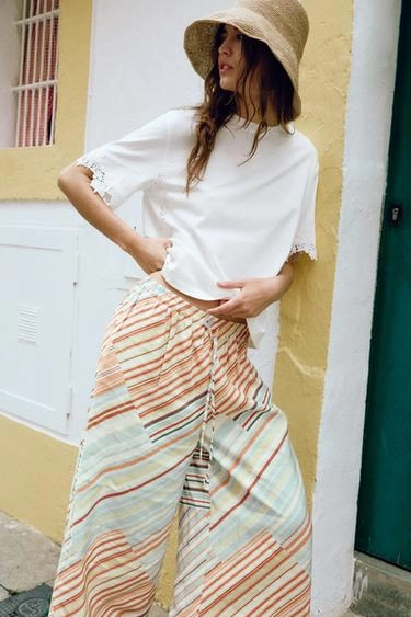 Short sleeve lace t-shirt- Заказать в России