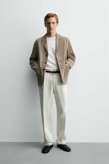 Zara Блейзер из замши стандартной посадки