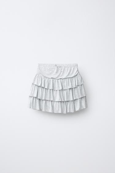 Zara Юбка в полоску с воланами купить с доставкой.