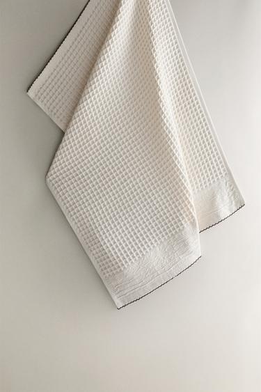 Zara Полотенце для чая с вафельным плетением