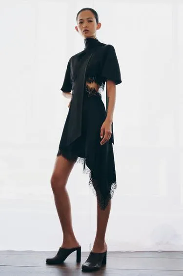Атласное платье с кружевом — Zw Collection