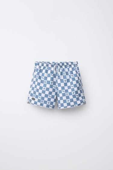 Zara 6-14 лет/купальник в шахматную клетку с логотипом купить с доставкой.
