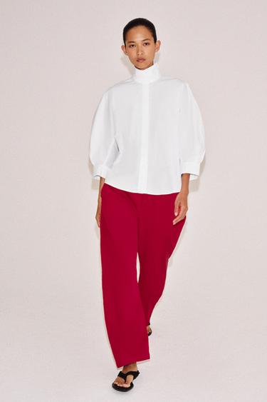 Zara Рубашка с объемными рукавами коллекция ZARA «ZW» купить с доставкой.