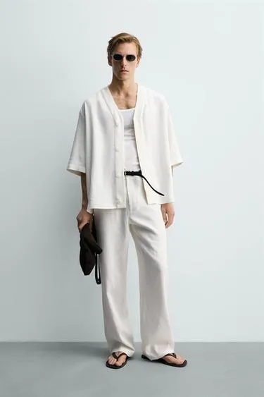 Рубашка Relaxed Fit из вискозы и конопли