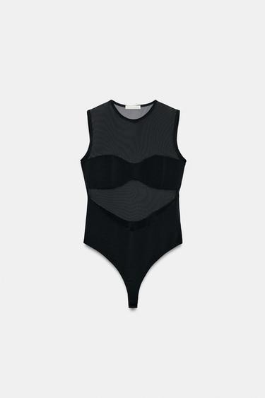 Zara Боди с комбинированной тканью купить с доставкой.