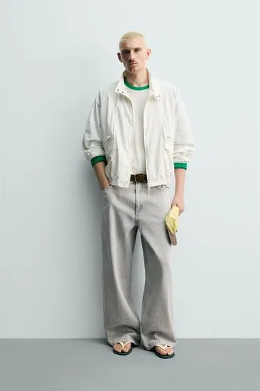 Брюки Relaxed Straight Fit в полоску- Заказать в России