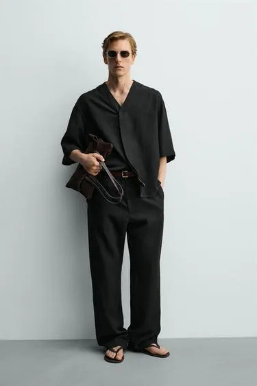 Брюки Relaxed Fit из вискозы и конопли