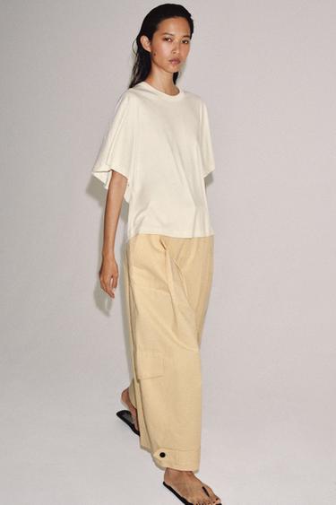 Zara Футболка интерлок с короткими рукавами