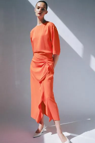 Платье миди со сборками — Zw Collection