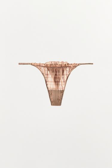 Zara Трусы танга с эластичными сборками купить с доставкой.