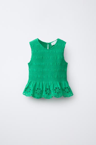 Zara Топ с вышивкой SCHIFFLI