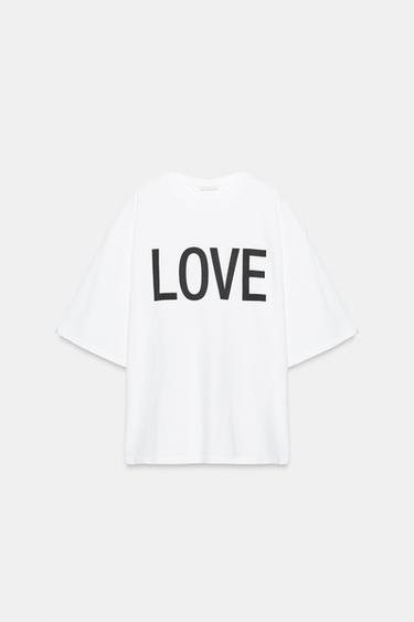 Zara Футболка оверсайз с надписью
