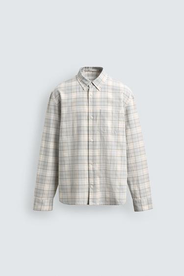 Zara Рубашка стандартной посадки в клетку