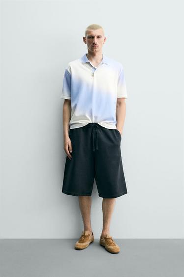 Zara Трикотажное поло с эффектом спрея купить с доставкой.
