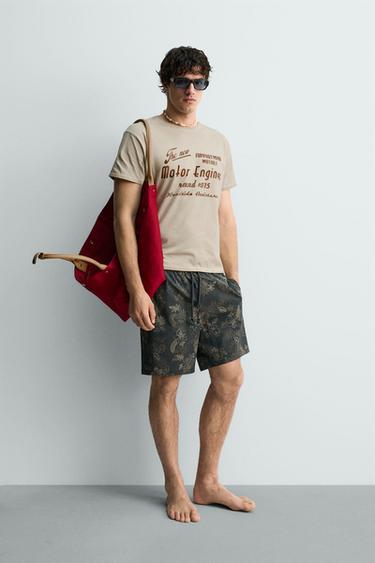 Zara Футболка с винтажным принтом купить с доставкой.