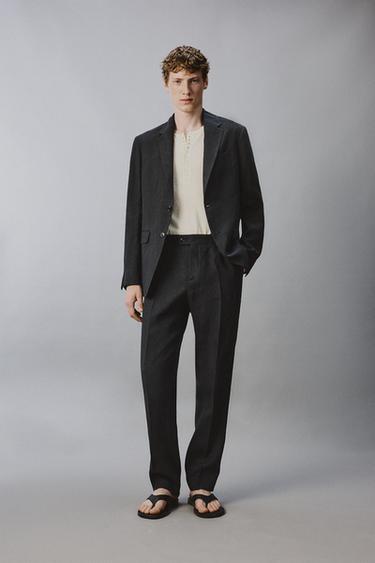 Zara Классические костюмные брюки из 100% льна