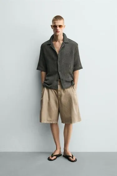 Рубашка Relaxed Fit из рельефной ткани- Заказать в России