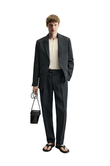 Zara Блейзер классического кроя из 100% льна