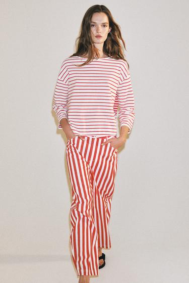 Zara Зауженные джинсы в полоску — коллекция ZARA «ZW»