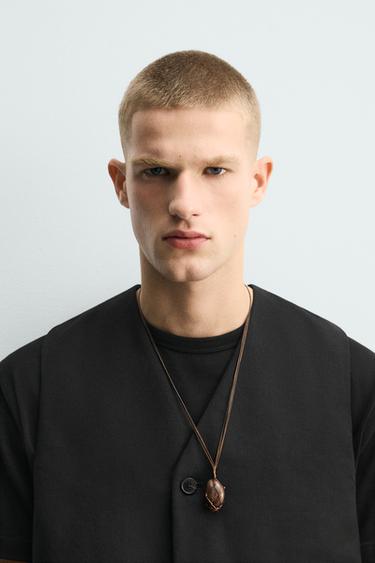 Zara Ожерелье-шнурок с круглой подвеской