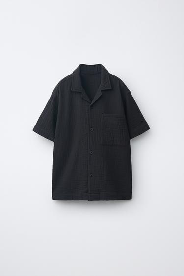 Zara Рубашка боулинг текстурированная купить с доставкой.