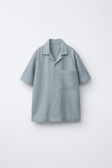 Zara Текстурная рубашка боулинг купить с доставкой.