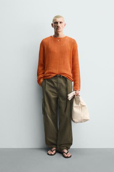 Zara Свитер с рельефным узором и эффектом потертости