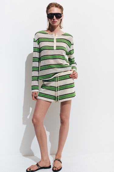 Zara Футболка в полоску в стиле рустик