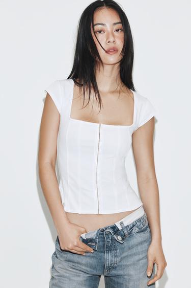 Zara Эластичный топ-корсет купить с доставкой.