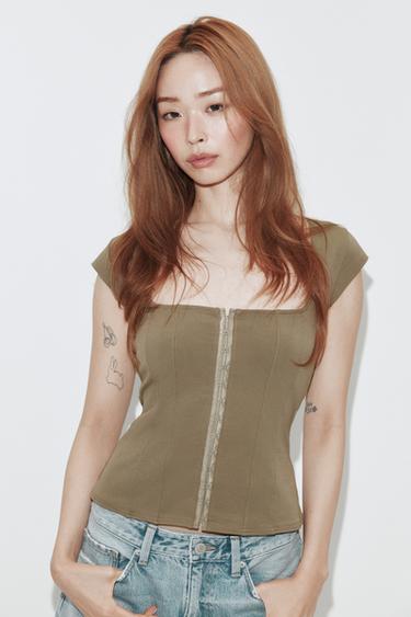 Zara Эластичный топ-корсет купить с доставкой.
