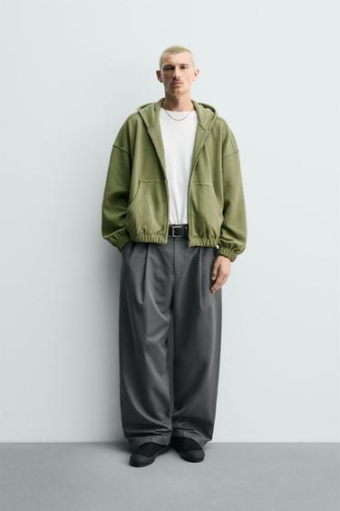 Zara Куртка вафельного переплетения с капюшоном и эффектом потертости купить с доставкой.