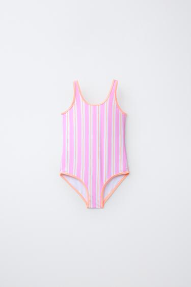 Zara 6-14 лет/купальник в полоску