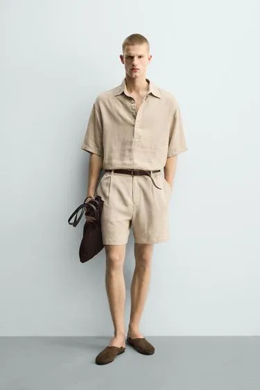 Шорты Relaxed Fit из льна и вискозы