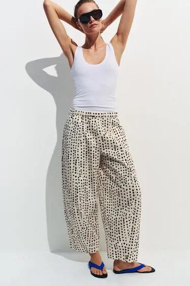 Брюки в пижамном стиле в горошек — Zw Collection