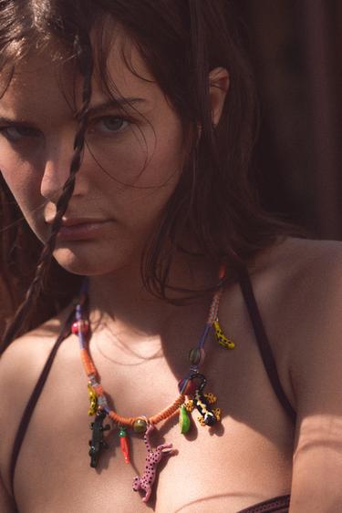 Zara Ожерелье из шнура с подвесками-крокодилами