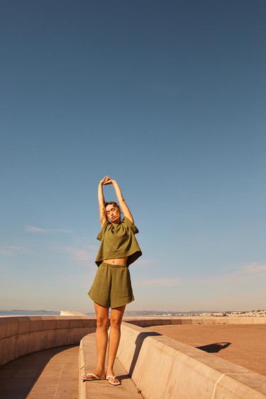 Zara Шорты-бермуды интерлок купить с доставкой.