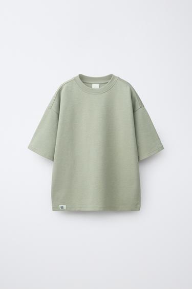 Zara Однотонная футболка интерлок