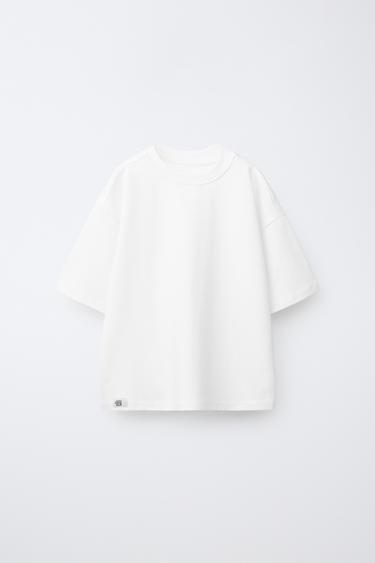 Zara Однотонная футболка из интерлока