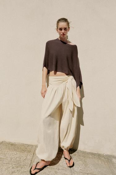 Zara Укороченный свитер-накидка