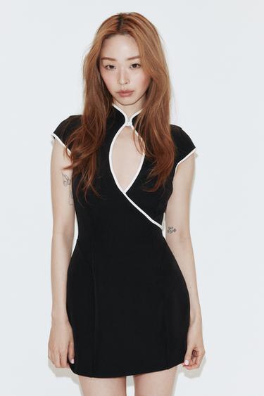 Zara Мини-платье с контрастным кантом