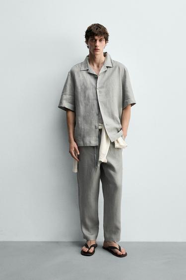 Zara Брюки  из 100% льна купить с доставкой.