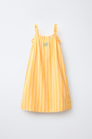 Zara 6-14 лет/ночная рубашка в полоску с вышивкой «цветы» купить с доставкой.