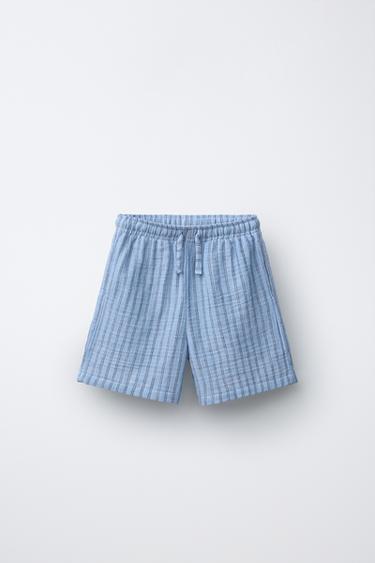Zara Шорты-бермуды в полоску из рельефной ткани