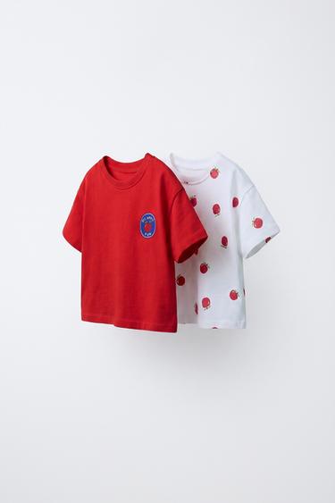 Zara Набор из двух однотонных футболок и футболок с принтом