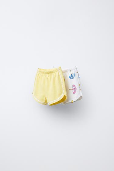 Zara Набор из двух бермуд из мягкой ткани с принтом