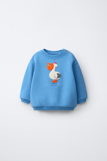 Zara Толстовка с вышивкой «пеликан»