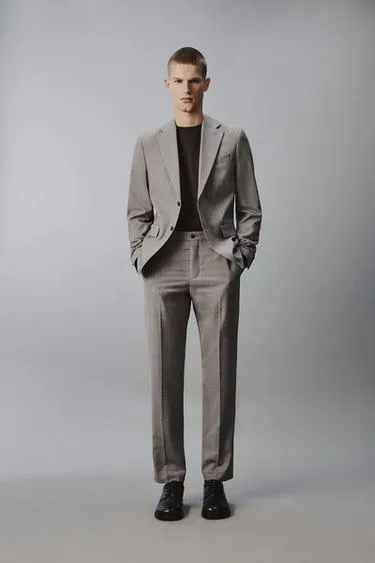 Костюмные брюки Regular Fit из рельефной ткани