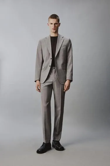 Костюмный пиджак Regular Fit из рельефной ткани