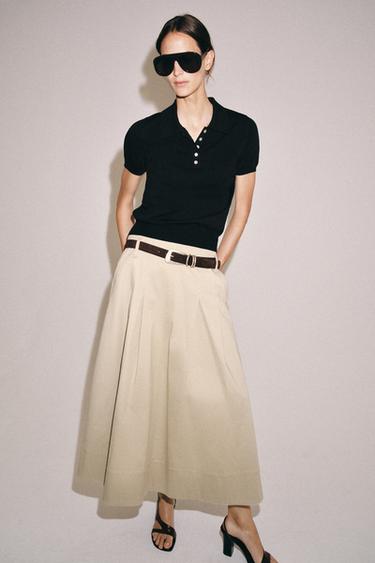 Zara Трикотажное поло с короткими рукавами купить с доставкой.