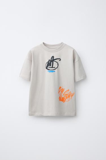 Zara Футболка с принтом граффити